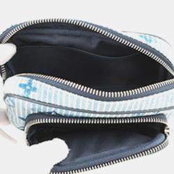 Pre Owned محفظة خارجية لويس فويتون بلو مونوجرام دينيم أكواريل هيكوري سترايبس