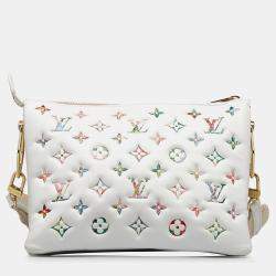 Pre Owned Louis Vuitton White Monogram Garden Coussin PM