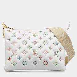 Pre Owned Louis Vuitton White Monogram Garden Coussin PM