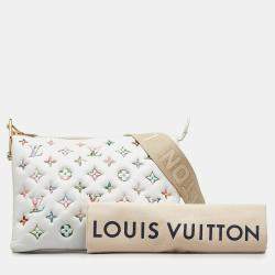 Pre Owned Louis Vuitton White Monogram Garden Coussin PM