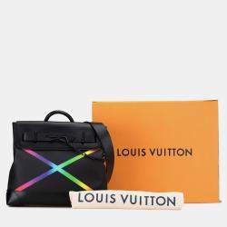 مملوكة مسبقًا Louis Vuitton Black Taiga Rainbow Steamer PM