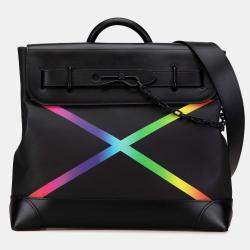 مملوكة مسبقًا Louis Vuitton Black Taiga Rainbow Steamer PM