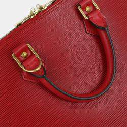 Pre Owned Louis Vuitton Red Epi Alma Handbag