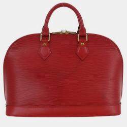 Pre Owned Louis Vuitton Red Epi Alma Handbag
