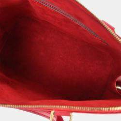 Pre Owned Louis Vuitton Red Epi Alma Handbag
