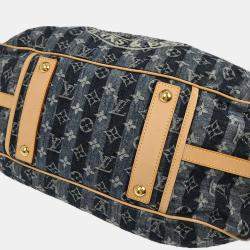 Pre Owned Louis Vuitton Blue Monogram Denim Cabas Raye GM 2way Tote