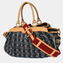 Pre Owned Louis Vuitton Blue Monogram Denim Cabas Raye GM 2way Tote