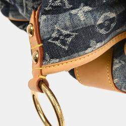 Pre Owned Louis Vuitton Blue Monogram Denim Cabas Raye GM 2way Tote