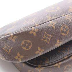 مملوكة مسبقًا حقيبة كتف لوي فيتون ملتي بوشت إكسسوارات كانفاس بنية نماذج المونوغرام