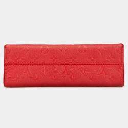 Pre Owned حقيبة لوي فوتون خامة إمبيرانت مونيغرام حمراء Saint Sulpice صغيرة بي بي