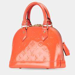 Pre Owned Louis Vuitton Orange Monogram Vernis Alma BB