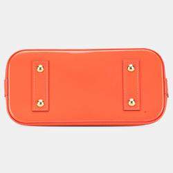 Pre Owned Louis Vuitton Orange Monogram Vernis Alma BB