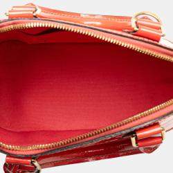 Pre Owned Louis Vuitton Orange Monogram Vernis Alma BB