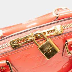 Pre Owned Louis Vuitton Orange Monogram Vernis Alma BB
