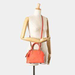 Pre Owned Louis Vuitton Orange Monogram Vernis Alma BB