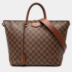 Pre Owned Louis Vuitton Brown Damier Ebene Belmont MM