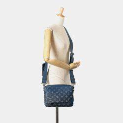 Pre Owned Louis Vuitton Blue Monogram Gradient Trio Messenger
