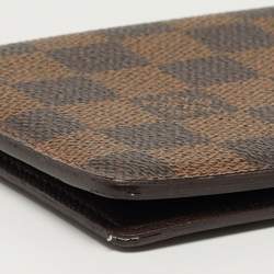 Pre Owned Louis Vuitton Damier Ebene Canvas Bifold Long Wallet