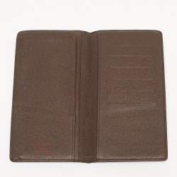 Pre Owned Louis Vuitton Damier Ebene Canvas Bifold Long Wallet