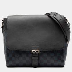 مملوكة مسبقًا Louis Vuitton Black Blue Damier Cobalt Newport Messenger PM