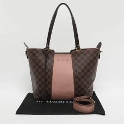Pre Owned Louis Vuitton Jersey Magnolia Damier Ebene Canvas and Taurillon Leather Bag