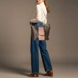 Pre Owned Louis Vuitton Jersey Magnolia Damier Ebene Canvas and Taurillon Leather Bag