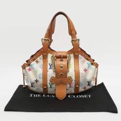 Pre Owned حقيبة لوي فيتون ثيدا مونوجرامي ملون أبيض كانفاس جي إم