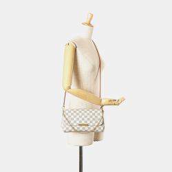 Pre Owned حقيبة لوي فيتون بيضاء دامييه أزور فيفوريت وسط