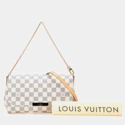 Pre Owned حقيبة لوي فيتون بيضاء دامييه أزور فيفوريت وسط