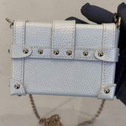 Pre Owned Louis Vuitton Mini trunk white iridescent lizard leather