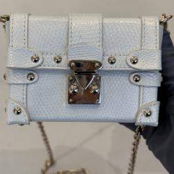 Pre Owned Louis Vuitton Mini trunk white iridescent lizard leather