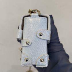 Pre Owned Louis Vuitton Mini trunk white iridescent lizard leather
