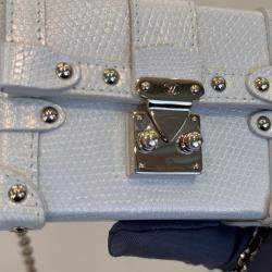 Pre Owned Louis Vuitton Mini trunk white iridescent lizard leather