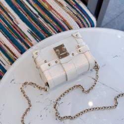 Pre Owned Louis Vuitton Mini trunk white iridescent lizard leather