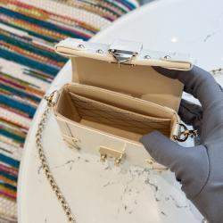 Pre Owned Louis Vuitton Mini trunk white iridescent lizard leather