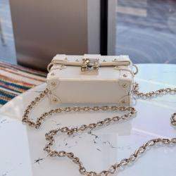 Pre Owned Louis Vuitton Mini trunk white iridescent lizard leather