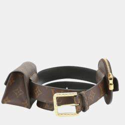 مملوكة مسبقًا Louis Vuitton Brown Monogram Daily Multi Pocket 30mm Belt