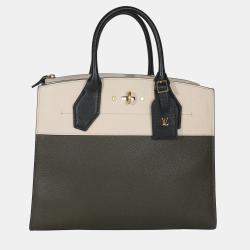 Pre Owned حقيبة لوي فيتون سيتي ستيمر توريلون كريمي كاكي أسود متوسط الحجم