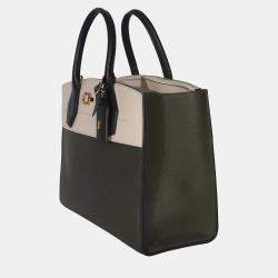 Pre Owned حقيبة لوي فيتون سيتي ستيمر تور يلون كريمي كاكي أسود متوسط الحجم