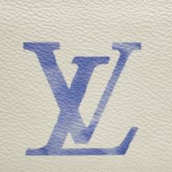 Pre Owned Louis Vuitton Zippy Blue Monogram Giant By The Pool Canvas Coin Purse