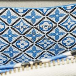 Pre Owned Louis Vuitton Zippy Blue Monogram Giant By The Pool Canvas Coin Purse