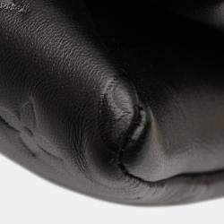 Pre Owned Louis Vuitton Black Monogram Embossed Puffy Lambskin Coussin PM