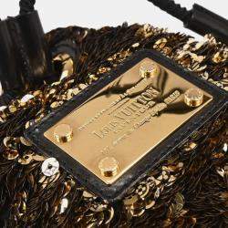 مملوكة مسبقًا Louis Vuitton Gold Black Mini Noe Rococo All Sequin Bag