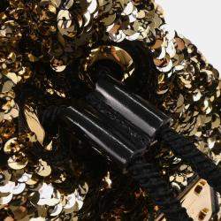 مملوكة مسبقًا Louis Vuitton Gold Black Mini Noe Rococo All Sequin Bag