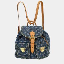 Pre Owned Louis Vuitton Blue Monogram Denim Sac a Dos GM Backpack
