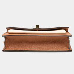 Pre Owned Louis Vuitton Brown Bicolor Leather MyLockMe Chain Pochette