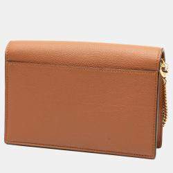 Pre Owned Louis Vuitton Brown Bicolor Leather MyLockMe Chain Pochette