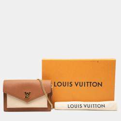 Pre Owned Louis Vuitton Brown Bicolor Leather MyLockMe Chain Pochette