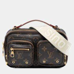 Pre Owned Louis Vuitton Brown Monogram Utility Satchel