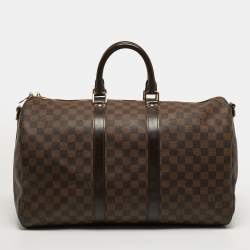 Pre Owned Louis Vuitton Keepall Bandouliere 45 Damier Ebene Canvas Bag